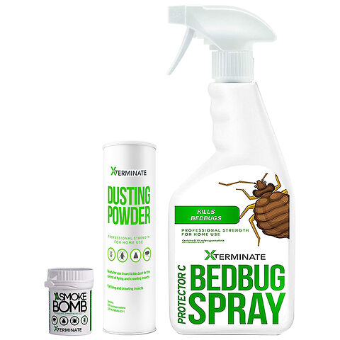 Xterminate Bed Bug Killer Kit -  1LSpray, dusting powder 100g and fumer 16g